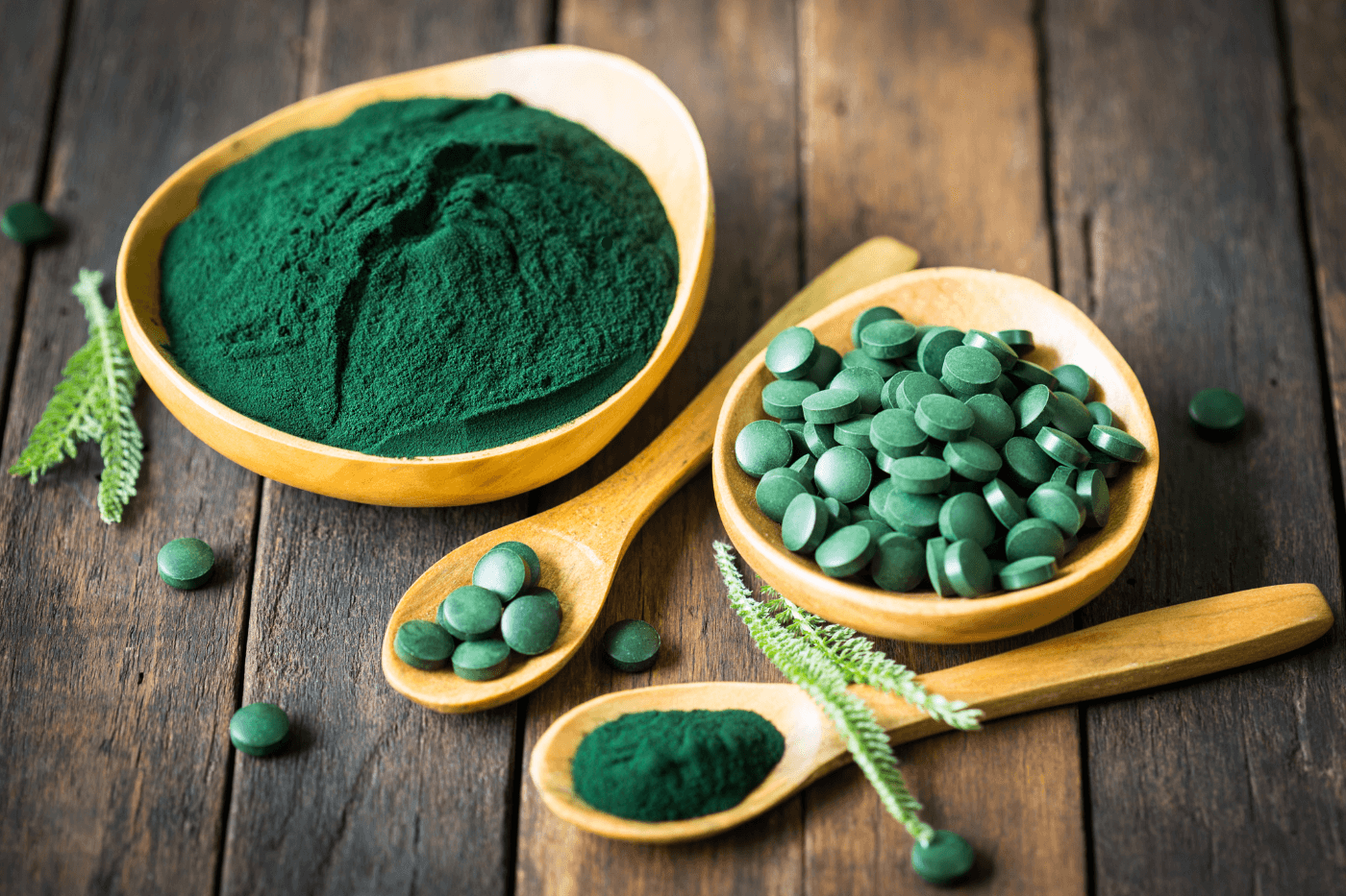 Compresse di spirulina e polvere