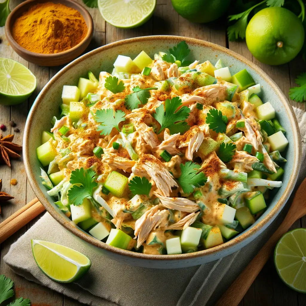 Insalata gustosissima di pollo al curry